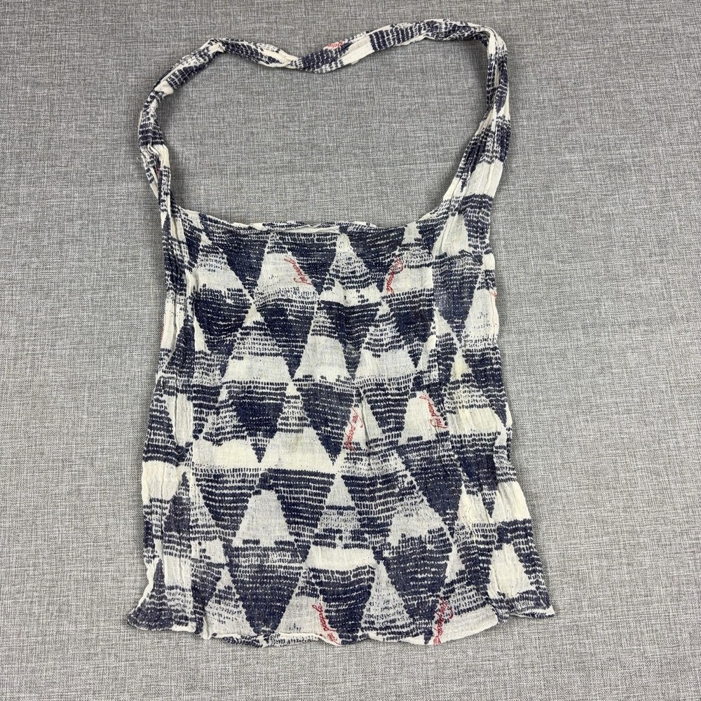 Free People‎ Shoulder Bag Womens Medium Blue Geometric Cotton Boho Lightweight